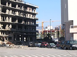 Buildings damaged by the car bomb