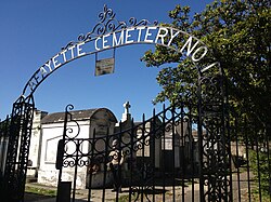 The front gates to Lafayette Cemetery No. 1