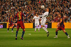 Scene from a 2011 El Clásico at the Santiago Bernabéu Stadium