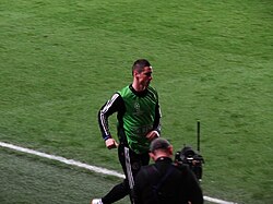 Torres warming up for Chelsea in 2014