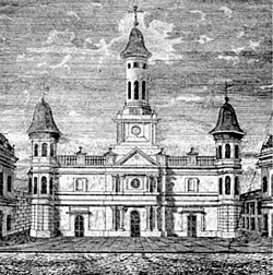The cathedral in 1838, showing the appearance before the major rebuilding in 1850