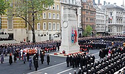 Wreath laying ceremony during the National Service of Remembrance, 2010