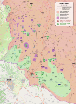 Locations of the clashes