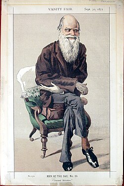 Caricature of Charles Darwin from Vanity Fair magazine in 1871