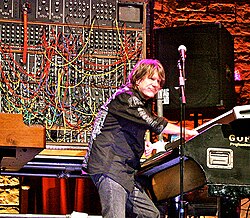 "I took to riding the L100 like a bucking bronco. It weighs 350 lb; when it's on top of you, you need the adrenalin rush you get onstage to chuck it around."Keith Emerson[135]