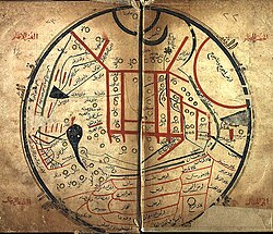 Map from Kashgari's Diwan (11th century), showing the distribution of Turkic tribes.
