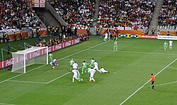 The goalless Algeria vs England match at the 2010 FIFA World Cup