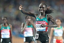 Vivian Cheruiyot of Kenya won both the 5000 and 10,000 m