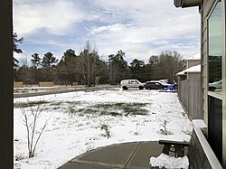 Snow in eastern New Caney, Texas, at 12 p.m. on January 21