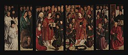 Six paintings attributed to Nuno Gonçalves presenting a 58 people of the Court and various groups of Portuguese society at that time, gathered together around the double figuration of St. Vincent with expressive look of concentration on their faces, engaged in an act of veneration.