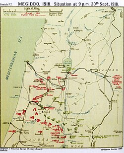Situation at 21:00 on 20 September 1918