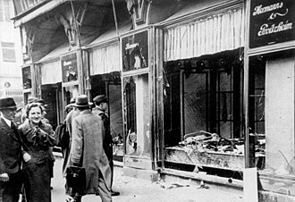 Kristallnacht, shop damage in Magdeburg