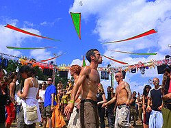 Foreign tourist revellers at the modern Goan Carnival, India, 2005