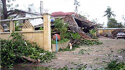 A destroyed house in Yangon