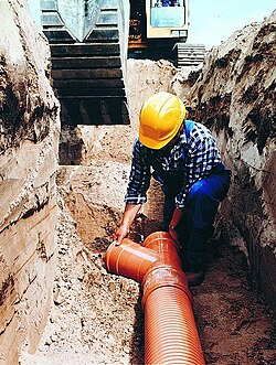 PVC is used extensively in sewage pipes due to its low cost, chemical resistance and ease of jointing