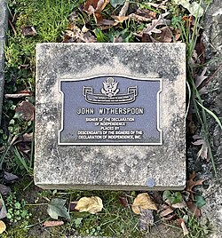 Witherspoon's grave at Princeton Cemetery