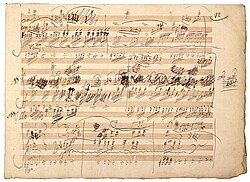 Manuscript of the "Ghost" Trio, Op. 70, No. 1, by Beethoven