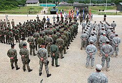 Montenegrin army soldiers with NATO allies in Slunj, Croatia