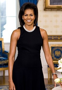 Michelle Obama was the First Lady of the United States; she and her husband, President Barack Obama, are the first African Americans to hold these positions.