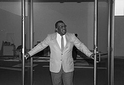 John Kinard at the new museum in 1987