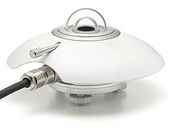 A pyranometer, used to measure global irradiance