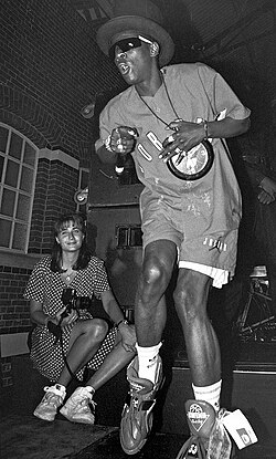 Flavor Flav of Public Enemy performing in 1991