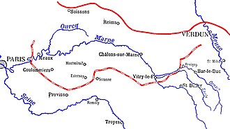 Opposing positions: 5 September (dashed red line) 13 September (solid red line)