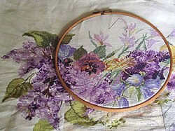 An embroidery hoop