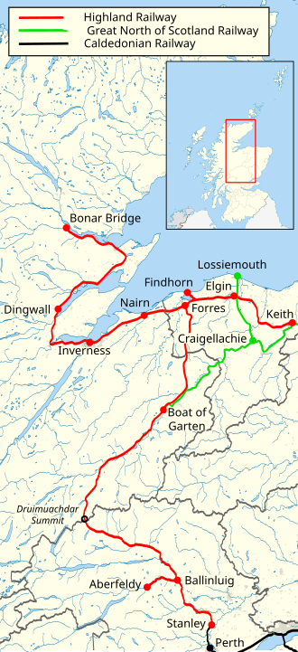 When the Highland Railway was created by merger in 1865, it operated over 249 miles of line