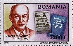 George Gallup on a 2001 Romanian stamp