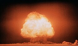 The Trinity test of the Manhattan Project was the first detonation of a nuclear weapon.