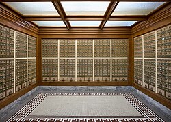 PO boxes at the historic U.S. Post Office in downtown Chico, California