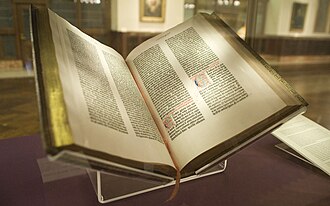 Lenox copy of the Gutenberg Bible in the New York Public Library