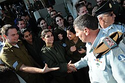 Ashkenazi greets his soldiers for the last time, as he leaves his home base for civilian life.