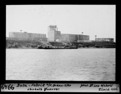 Borovo factory complex and river port on the Danube in Vukovar, 1936