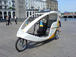 A Velotaxi cycle rickshaw in Hamburg, Germany