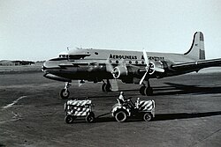 DC-4 at Buenos Aires-Ministro Pistarini airport, ca. 1958