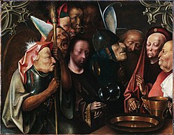 Christ Before Pilate, c. 1520, one of the paintings with disputed attribution, in the Princeton University Art Museum which would date from Bosch's late period of painting