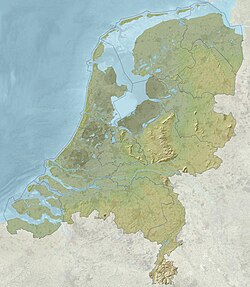 Relief map of the European Netherlands