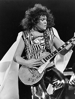 Marc Bolan of T. Rex performing in 1973