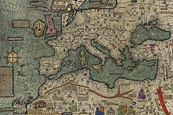 Map of Europe and the Mediterranean from the Catalan Atlas of 1375