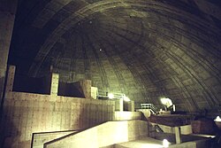 Interior of the protective dome of the Great Temple of Abu Simbel built after the temple's relocation in the 1960s.