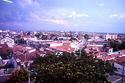 A general view of the city's downtown area as photographed from the seat of the city government