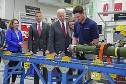 President Joe Biden at the Lockheed Martin Facility in Troy, Alabama, May 3, 2022