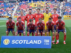 The national football team line up ahead of a game with Bolivia, June 2026