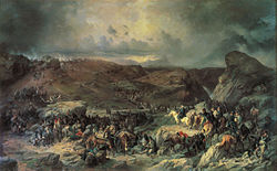 General Suvorov crossing the St. Gotthard Pass during the Italian and Swiss expedition in 1799.