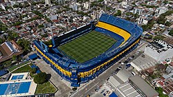 Aerial shot of La Bombonera.