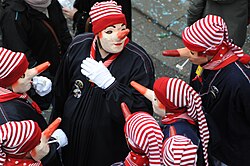 Long-Né and Longuès-Brèsses at the Carnival of Malmedy (Cwarmê), in Malmedy, Belgium