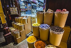 Traditional Middle Eastern spices at the Dubai Spice Souk in Deira, Old Dubai