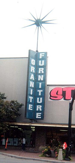 Revolving Granite Furniture sign, Sugar House